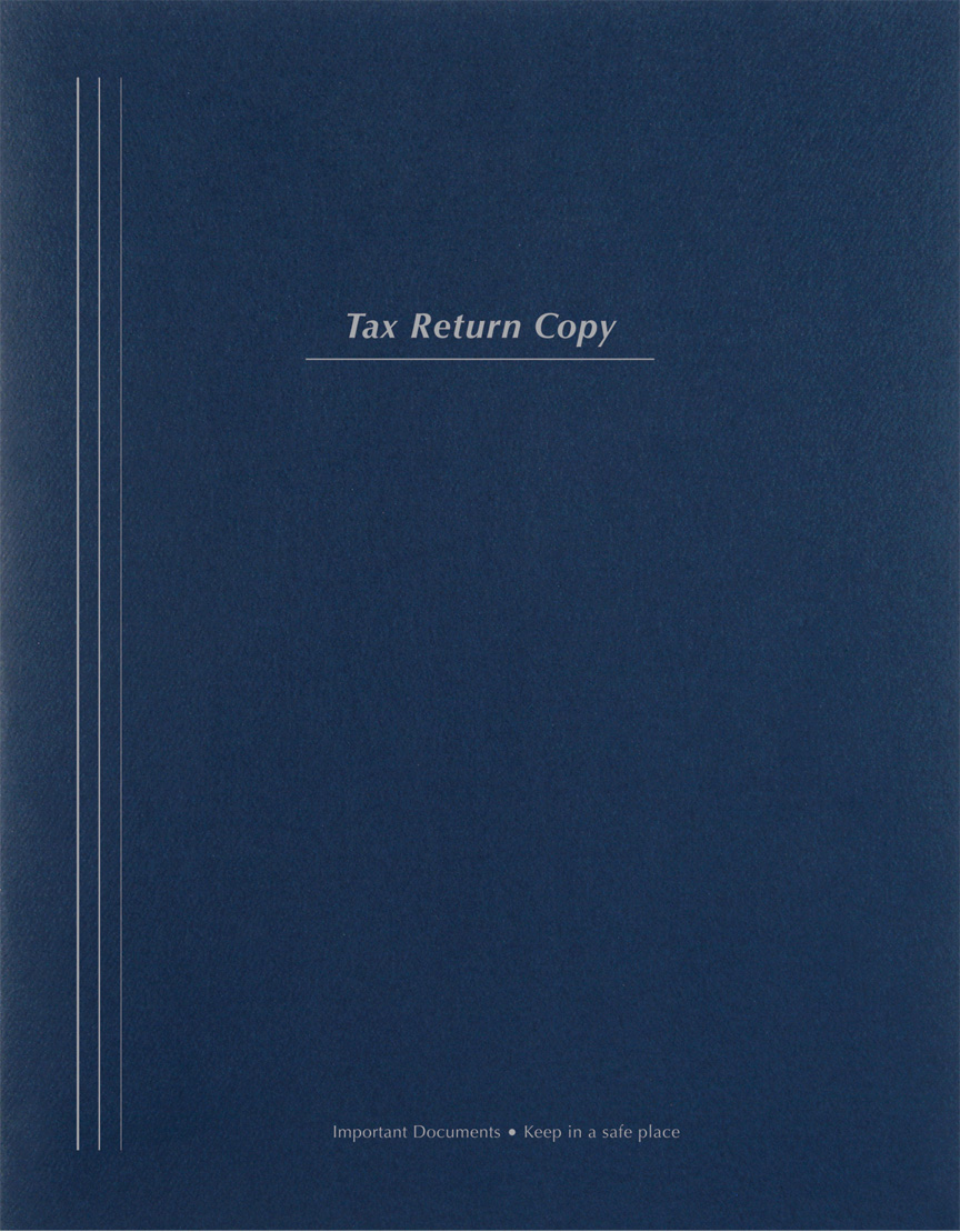 Light Blue Client Copy Income Tax Return Folder Side Staple